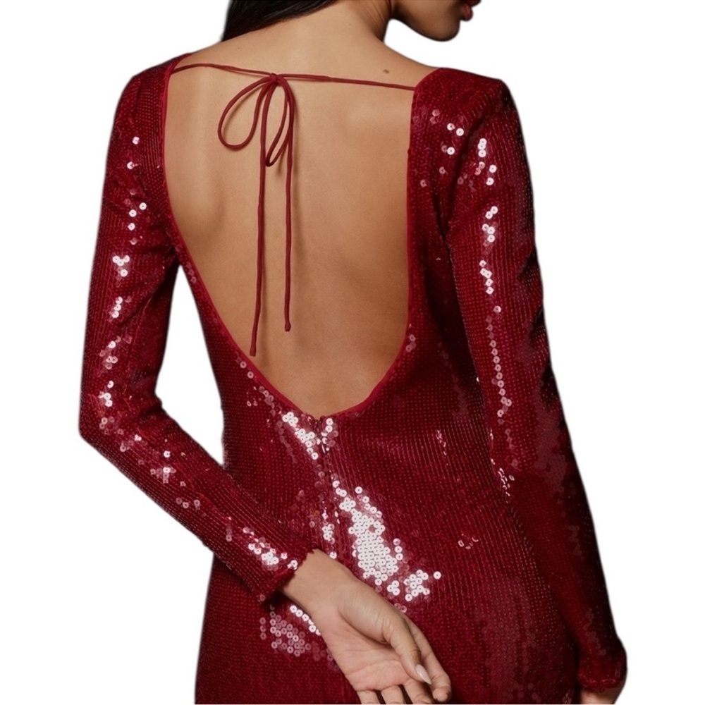Anthropologie (NEW) Red Mini Sequin Dress - Picture 3 of 8